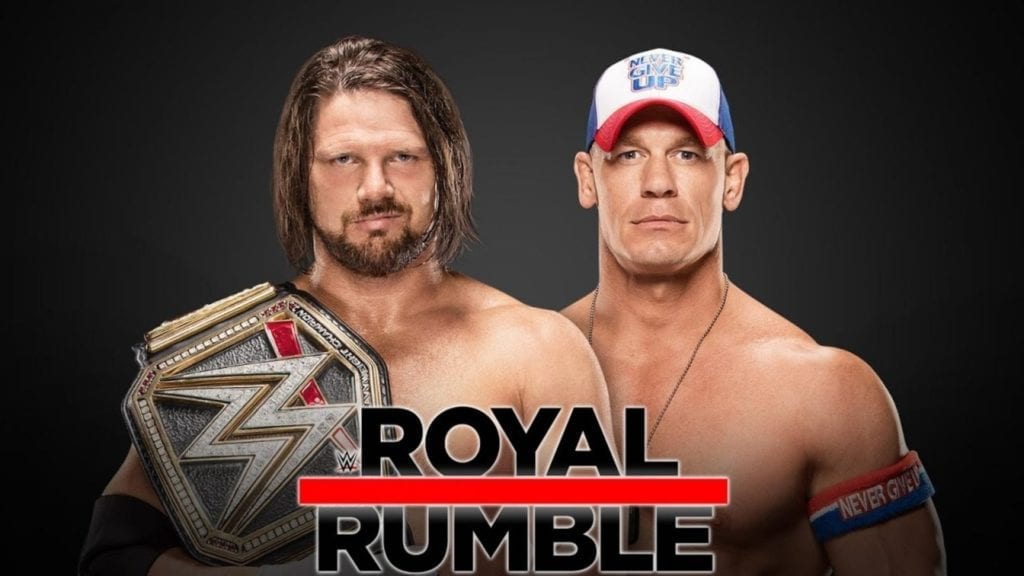 John Cena vs AJ Styles WWE Championship Royal Rumble 2018