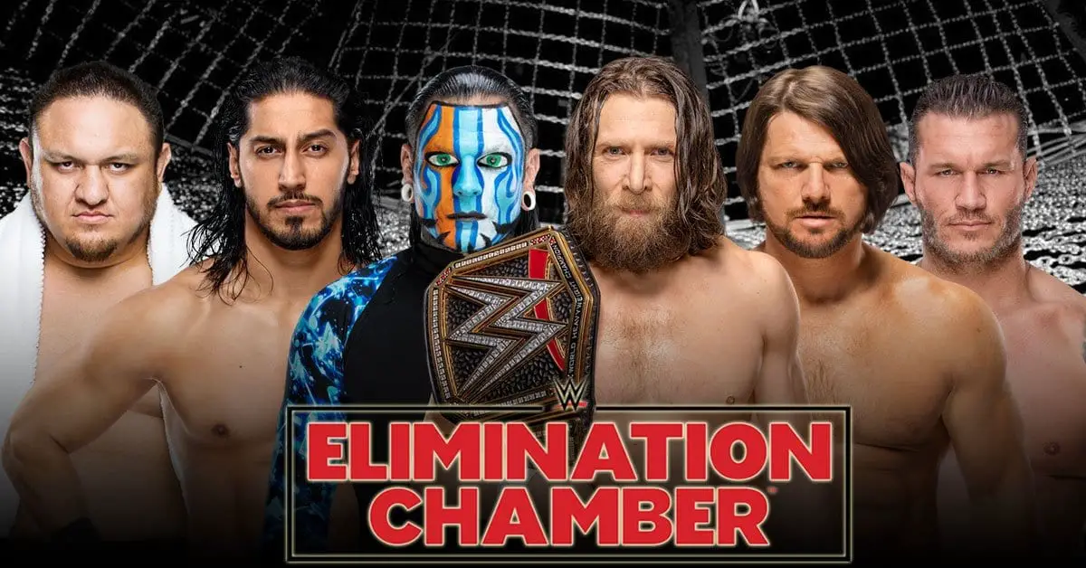 daniel bryan vs jeff hardy vs a.j. styles vs randy orton vs mustafa ali vs samao joe elimination chamber 2019