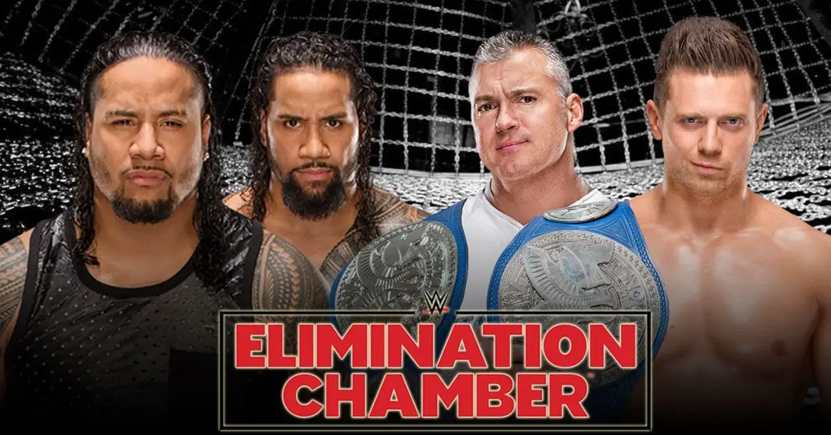 the usos vs the miz & shane mcmahon elimination chamber 2019