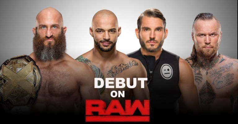 Tommaso Ciampa & Ricochet & Aleister Black & Johnny Gargano Raw Debut