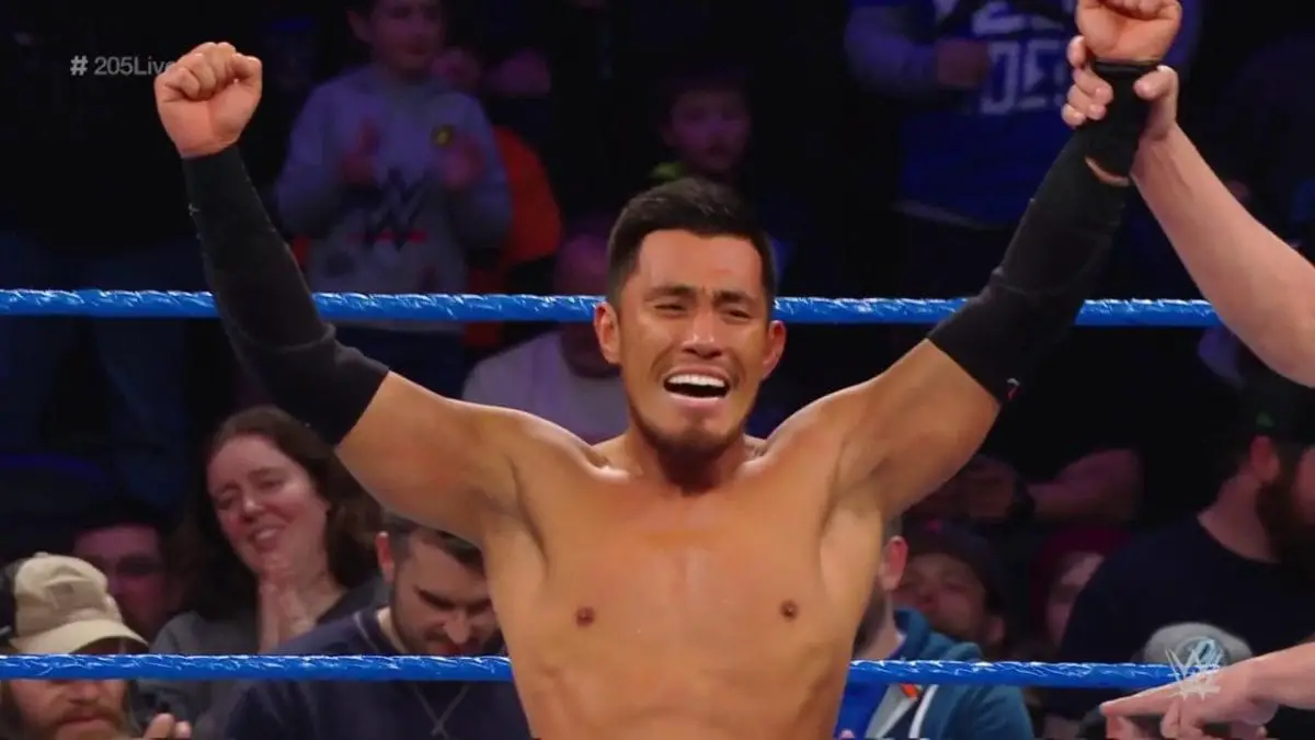 Akira Tozawa won the Fatal 4-Way Elimination match to become the no. 1 contender for WWE Cruiserweight Championship against Buddy Murphy at Elimination Chamber PPV on 17th February this year.