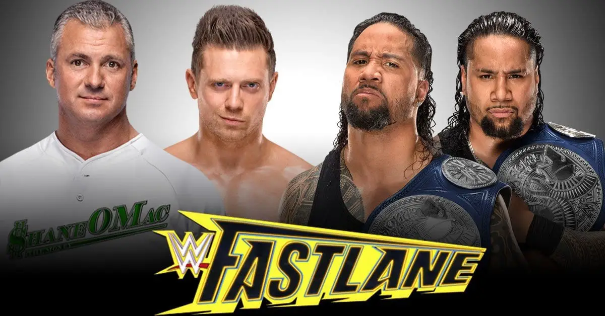 The Usos (c) vs Shane McMahon and the Miz - SmackDown Tag Team Championship Match at Fastlane 2019