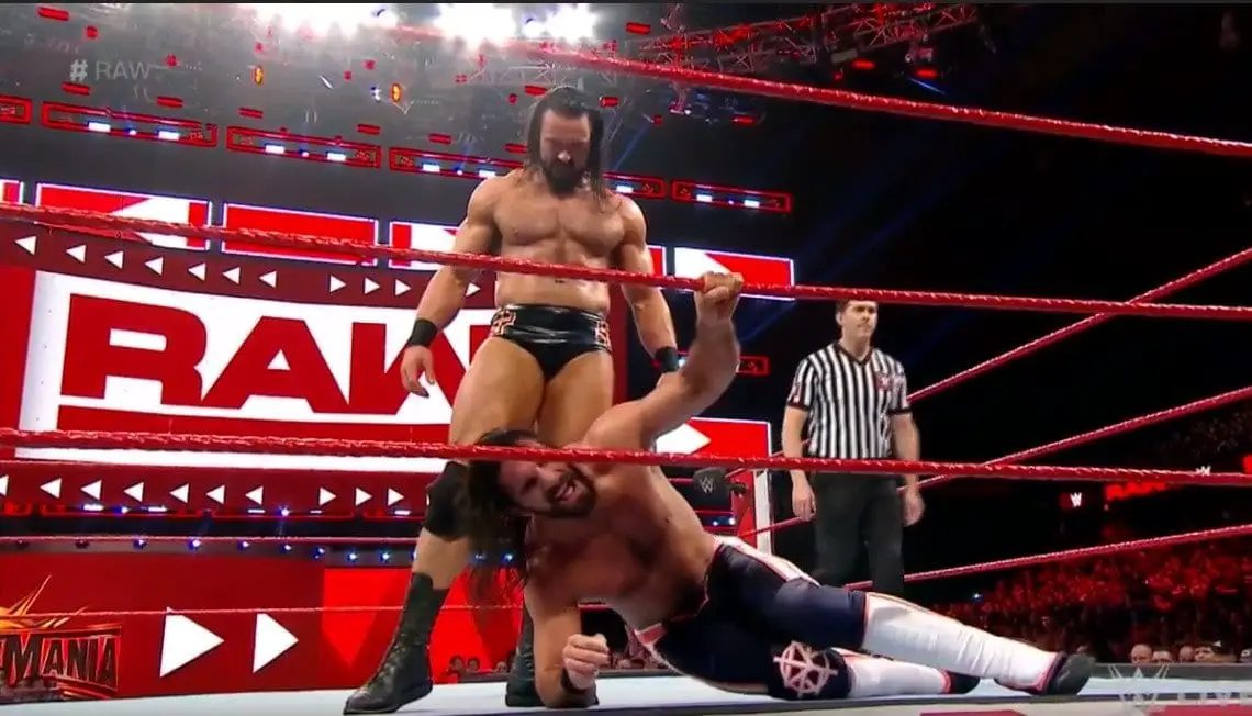 Drew McIntyre defeat seth rollings, Drew McIntyre WWE Raw 18 March 2019,