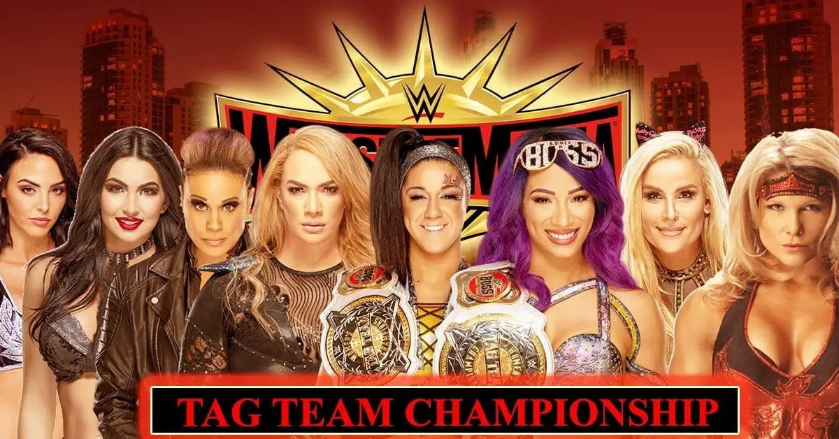 Sasha Banks and Bayley vs Nia Jax and Tamina vs Beth Pheonix and Natalya vs The IIconics