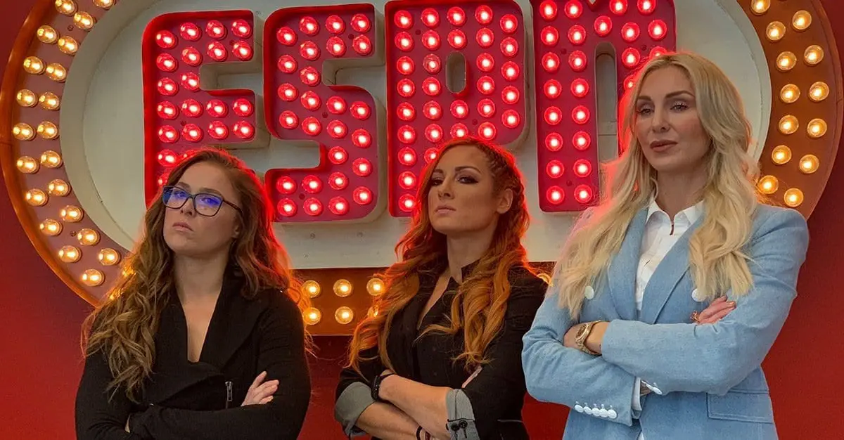 Ronda, Becky and Charlotte appear at ESPN Sportscenter
