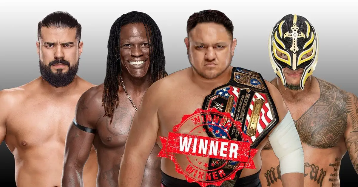 Rey Mysterio vs Andrade vs Samoa Joe vs R-truth - United State Championship﻿