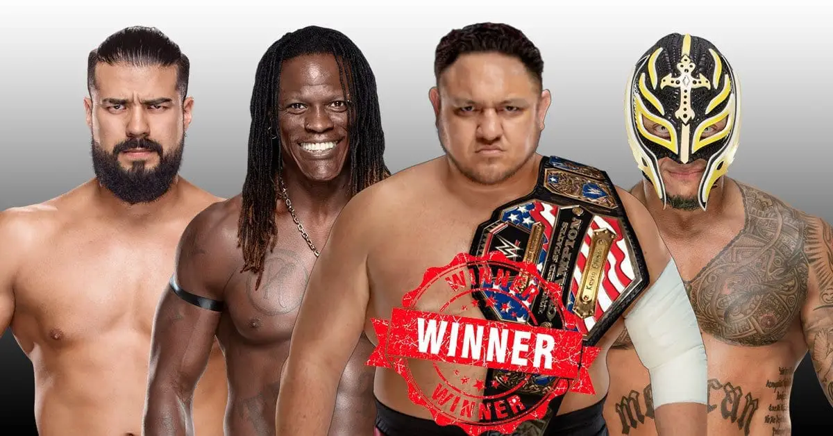 Rey Mysterio vs Andrade vs Samoa Joe vs R-truth - United State Championship