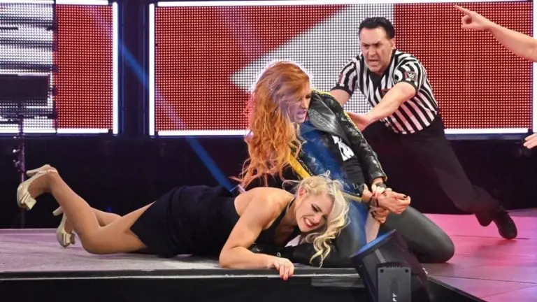 Becky Lynch-Lacey Evans Brawl on RAW after Mania