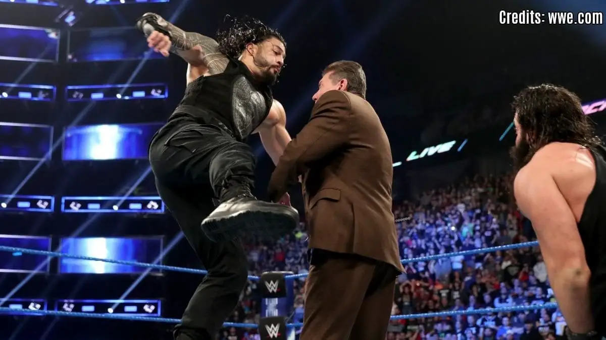 Roman Reigns, Roman Reigns, punches Vince McMahon, Roman Reigns SmackDown