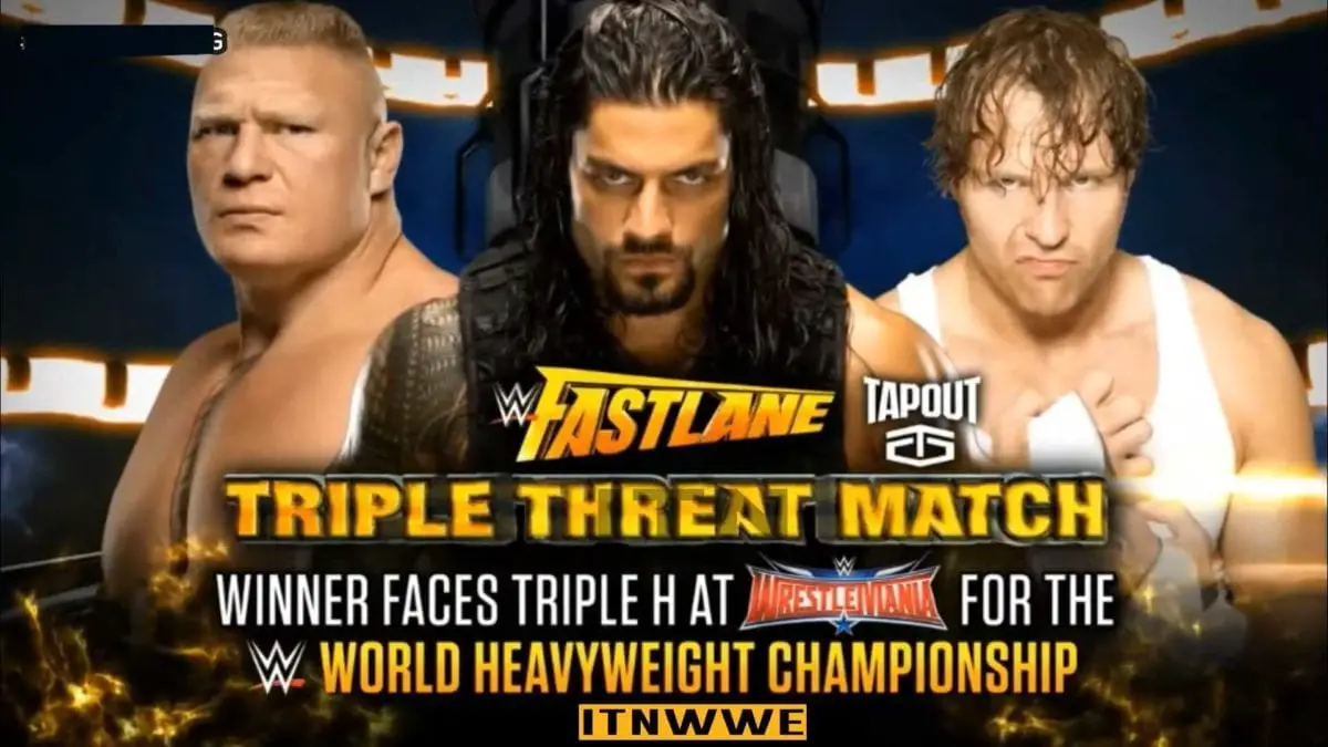 Brock Lesnar vs Roman Reigns vs Dean Ambrose Fastlane 2016, Fastlane 2016 Match Card