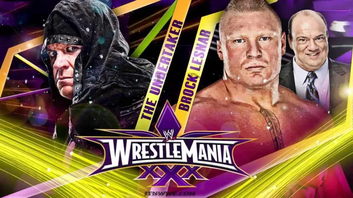 Brock Lesnar vs Undertaker Wrestlemania 2014, Brock Lesnar vs Undertaker Wrestlemania 30, Wrestlemania 30 match card