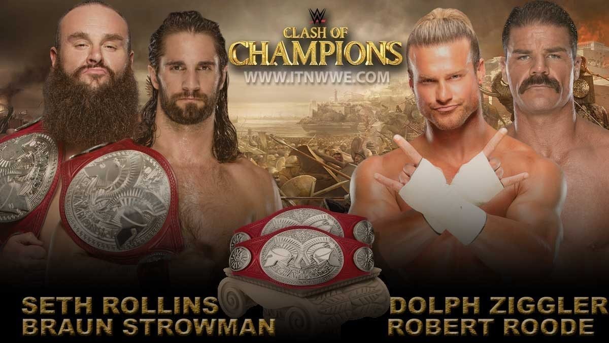 Seth Rollins & Braun Strowman vs Dolph Ziggler & Robert Roode's Raw Tag Team Championship WWE Clash of Champions 2019