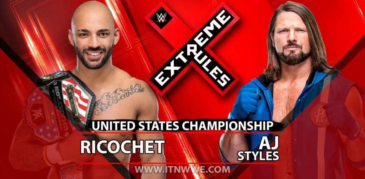 AJ Styles vs Ricochet United States Championship Exreme Rules 2019