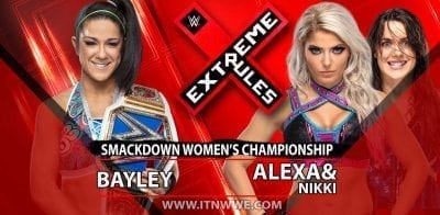 Bayley vs Alexa Bliss & Nikki Cross SmackDown Women's championship Extreme rules 2019