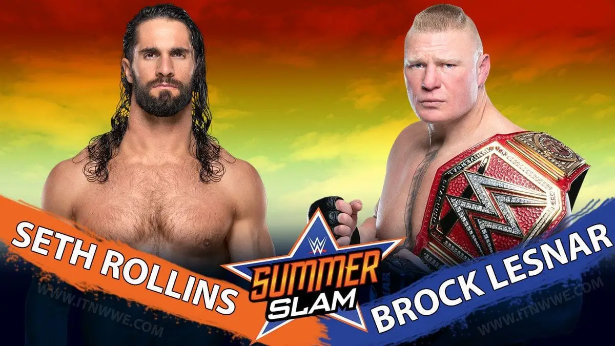 Brock Lesnar Seth Rollins Rematch Set For Summerslam 2019 Itn Wwe