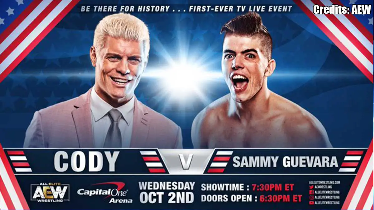 Cody Rhodes to face Sammy Guevara on AEW TV Debut