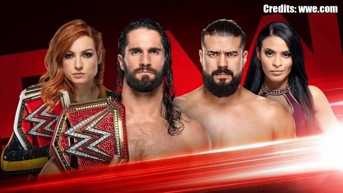 Seth Rollins & Becky Lynch vs Andrade & Zelina Vega RAW 8 July 2019