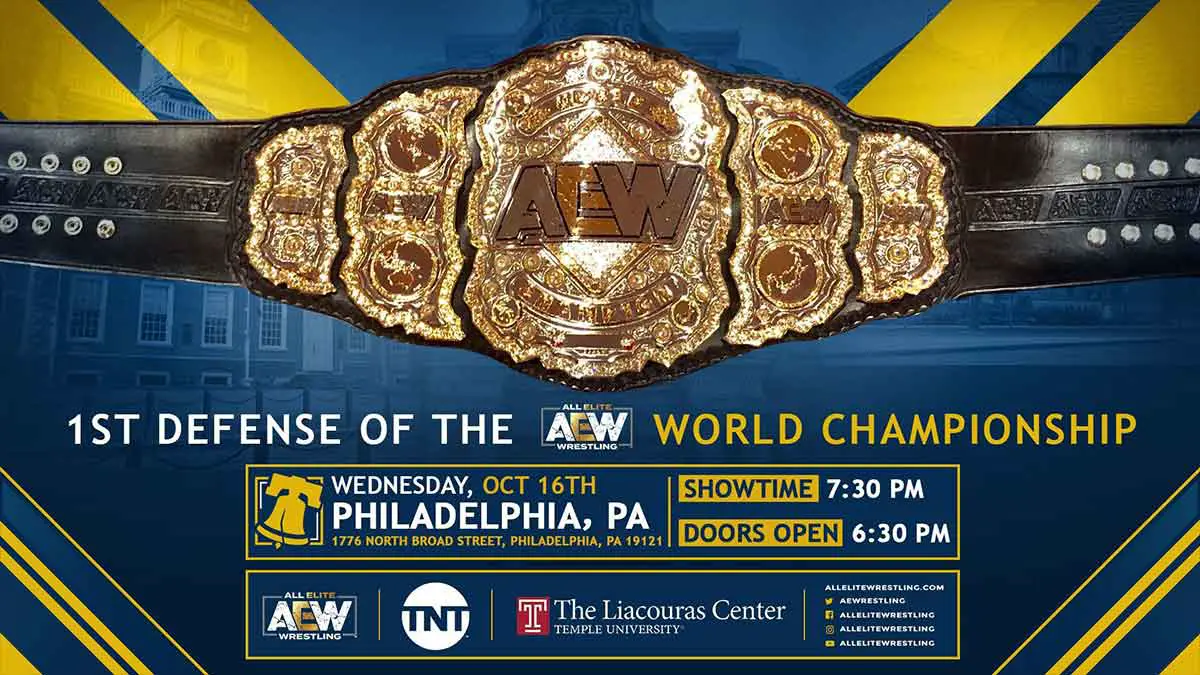 First AEW World Title Defense to Take Place at Philadelphia