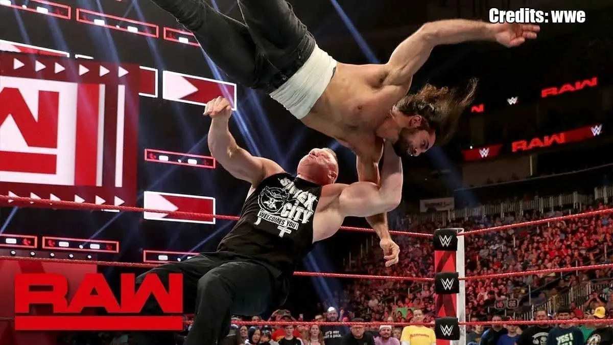 Brock Lesnar beatdown Seth Rollins RAW 5 August 2019