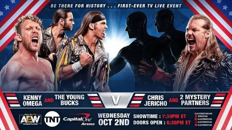 Kenny Omega Young Bucks vs Chris Jericho Mystery Partner AEW TV Debut