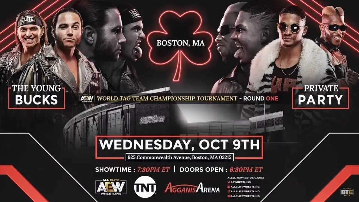 Young Bucks vs Private Party in AEW Tag Team Tournament First Round