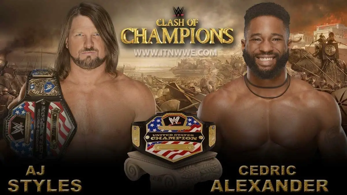  AJ Styles vs Cedric Alexender United States Championship at WWE Clash Of Champions 2019