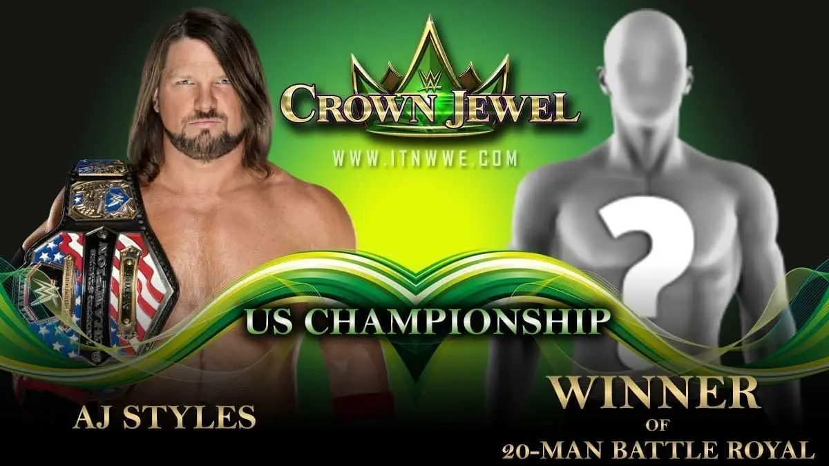 AJ Styles vs 20 Man Battle Royal Winner for US Championship at Crown Jewel 2019