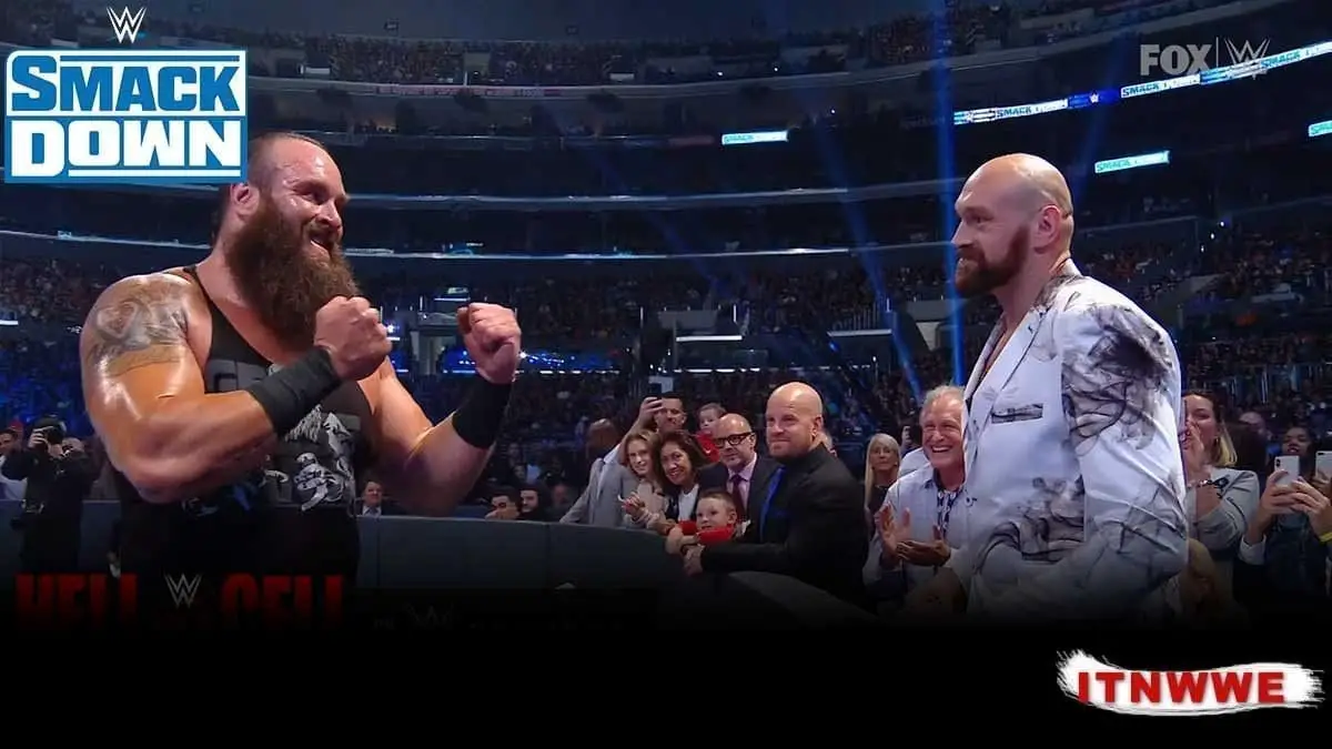 Braun Strowman stares down Tyson Fury at SmackDown 4 October 2019