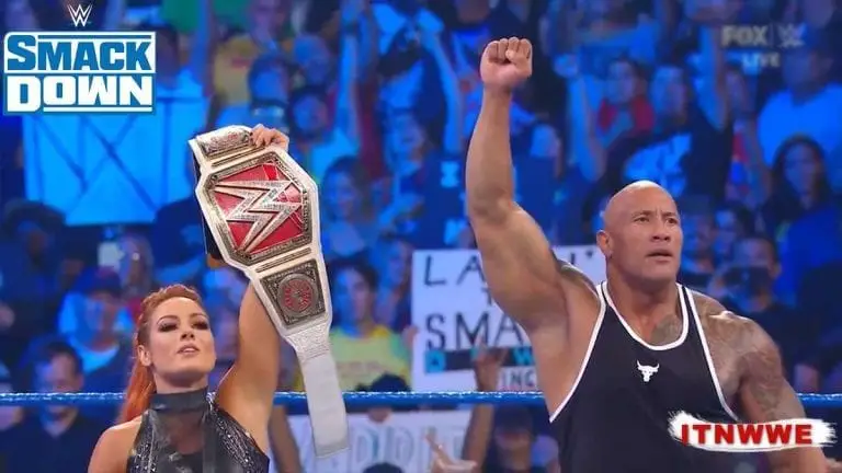 The Rock Joins Becky Lynch to Take Down Corbin on SmackDown’s Fox Premiere