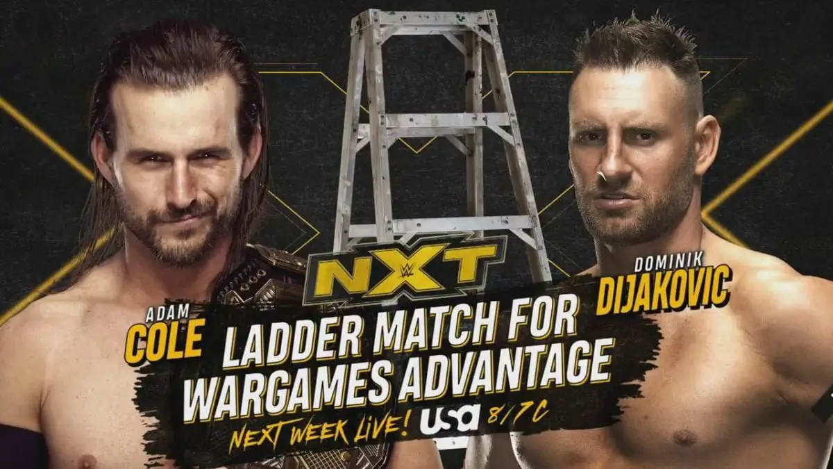 Adam Cole vs Dominic Dijakovic Ladder Match on 20 NXT episode November 2019