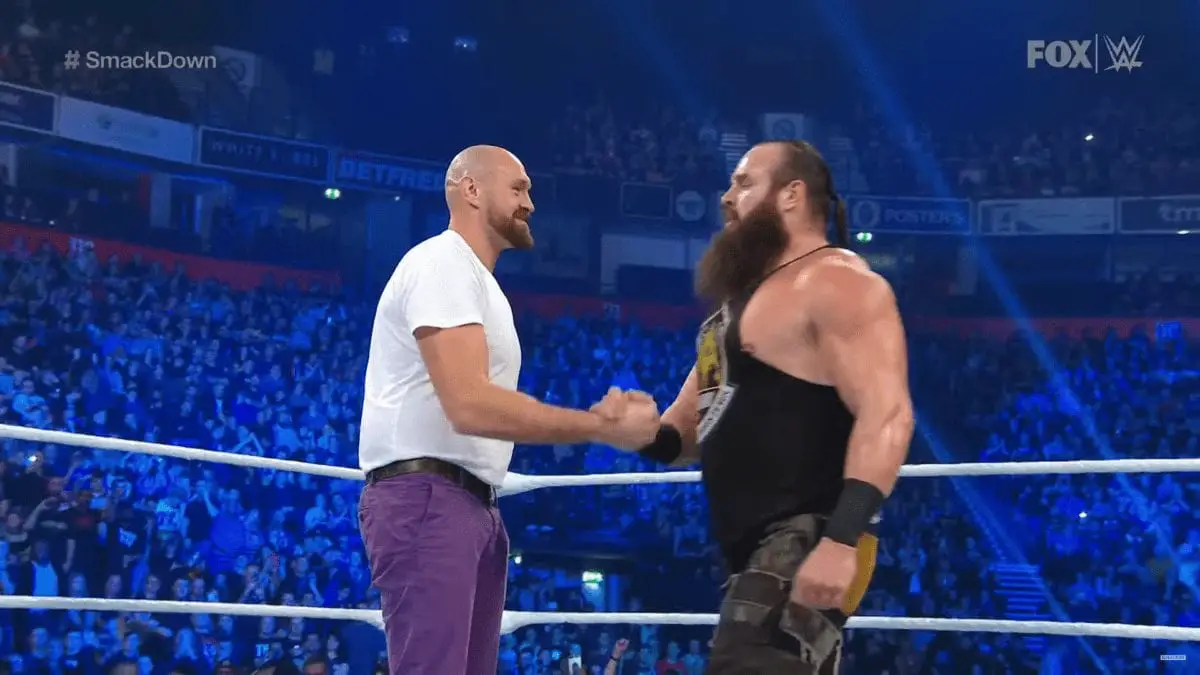 Tyson Fury & Braun Strowman ShakeHands at SmackDown 8 November 2019