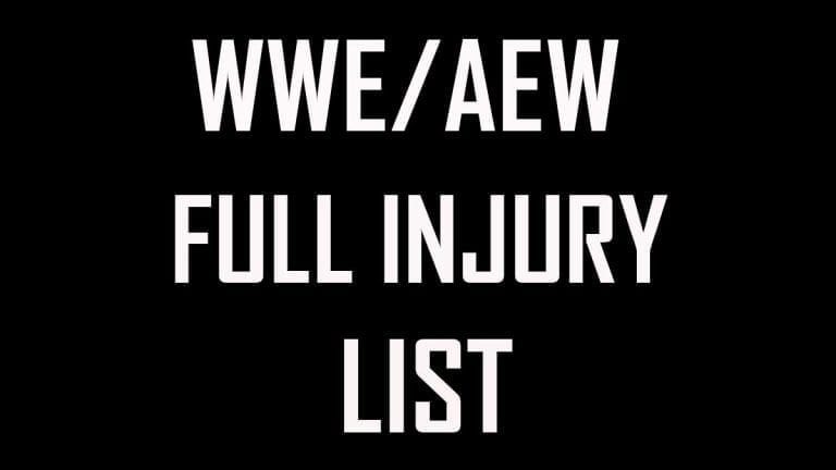 Updated Injury List for WWE, AEW, IMPACT, ROH