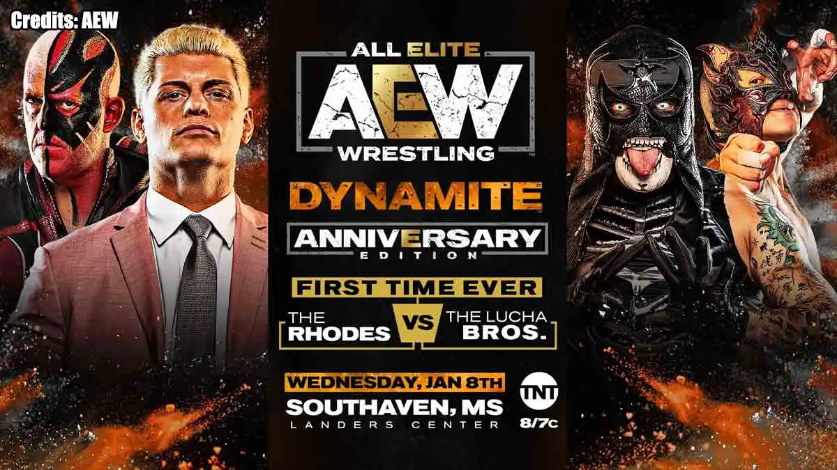 Rhodes Brothers vs Lucha Bros AEW Dynamite 8 Jan 2020