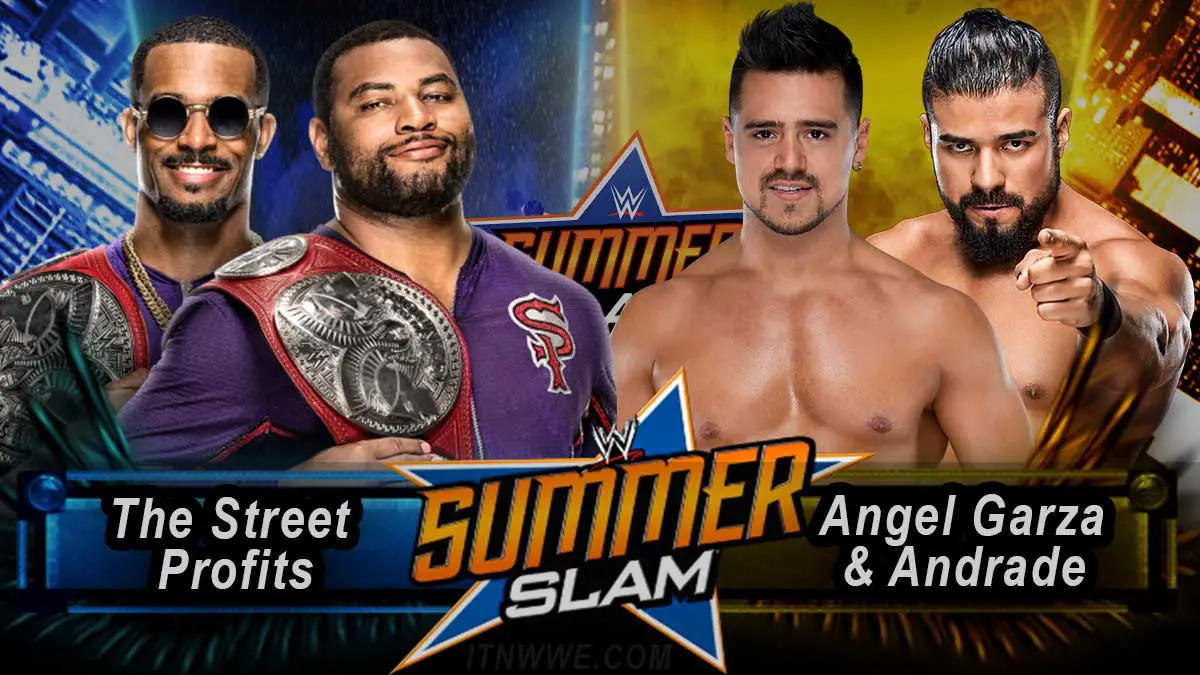 The Street Profits vs Andrade & Angel Garza For Raw Tag Team Championship Summerslam 2020