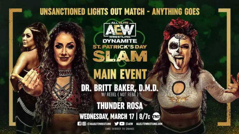 Britt Baker vs Thunder Rose AEW Dynamite St Patrick Day's Slam