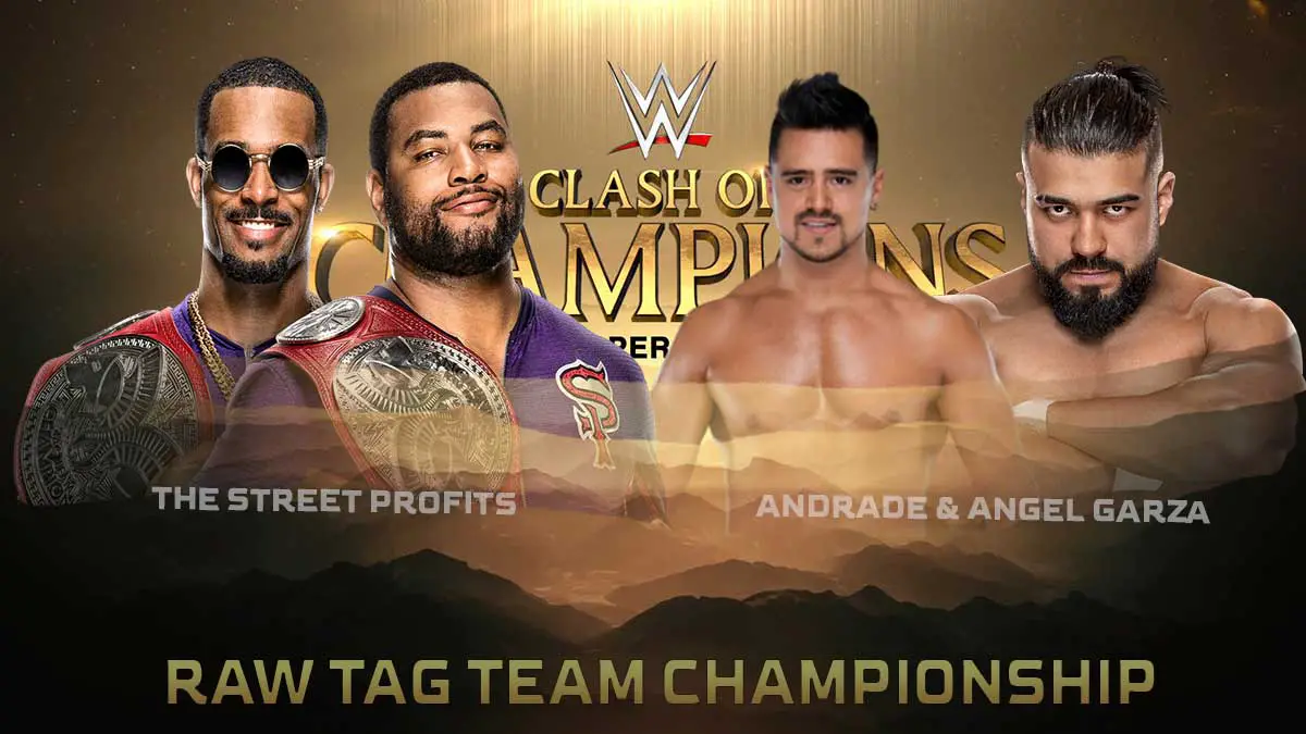 The Street Profits(c) vs Andrade & Angel Garza - WWE RAW Clash of Champions 2020