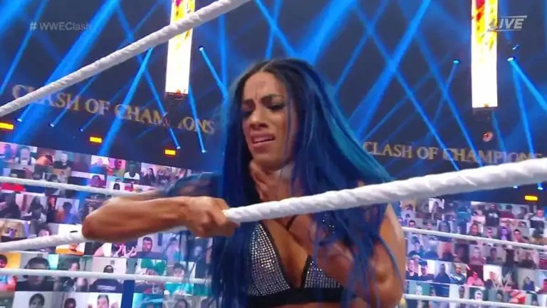 Sasha Banks Attacks Bayley at Clash of Champions
