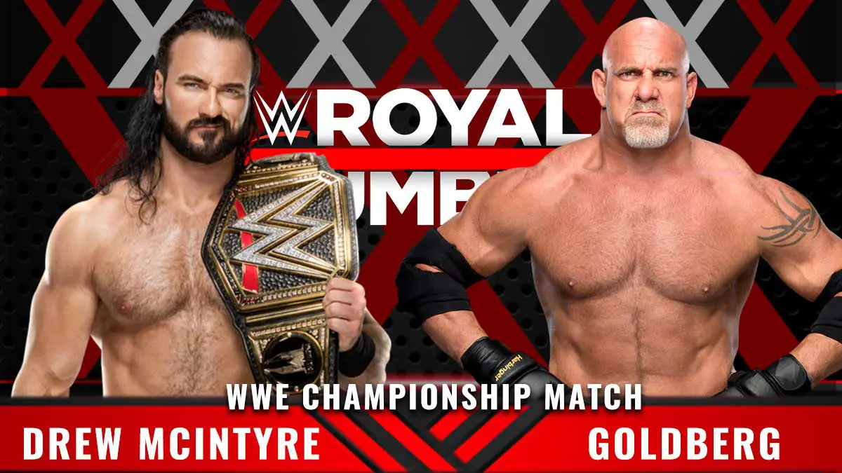 Drew McIntyre vs Goldberg WWE Championship Royal Rumble 2021