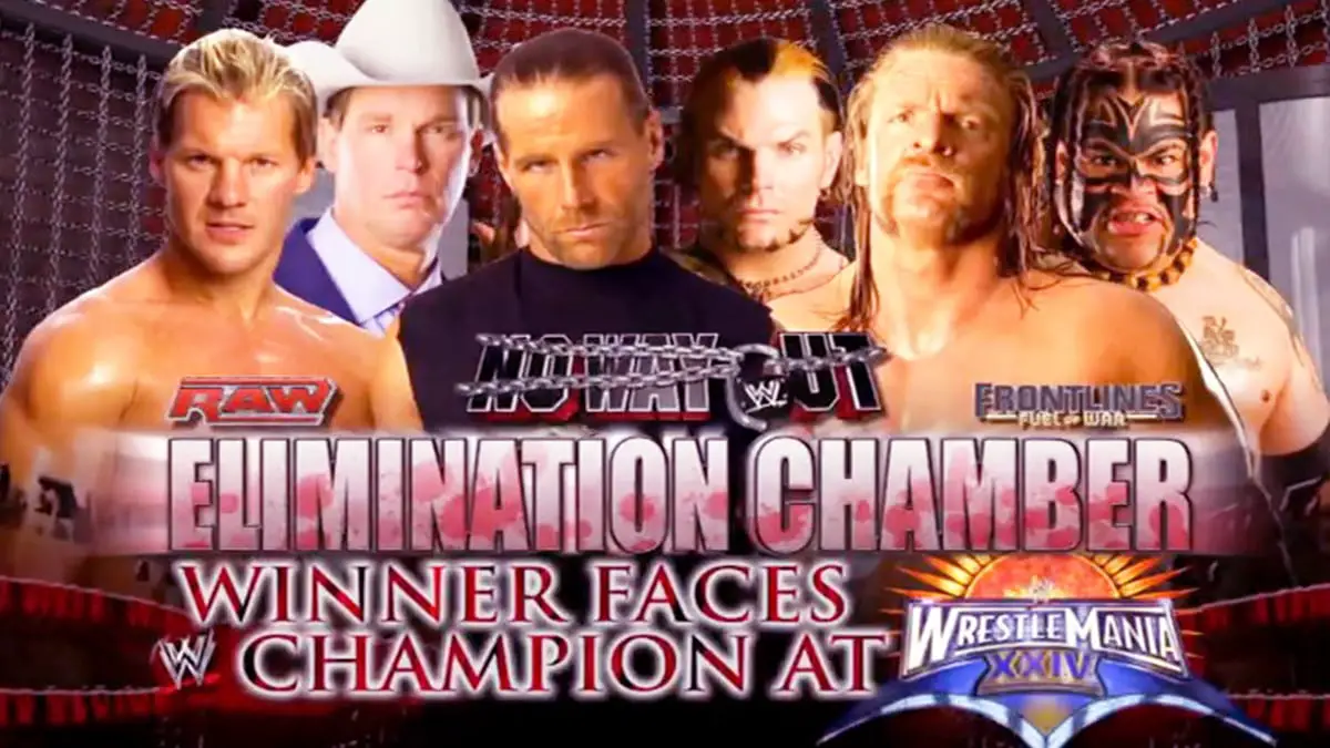 No Way Out 2008 Elimination Chamber Match For WWE Championship match at WrestleMania XXIV