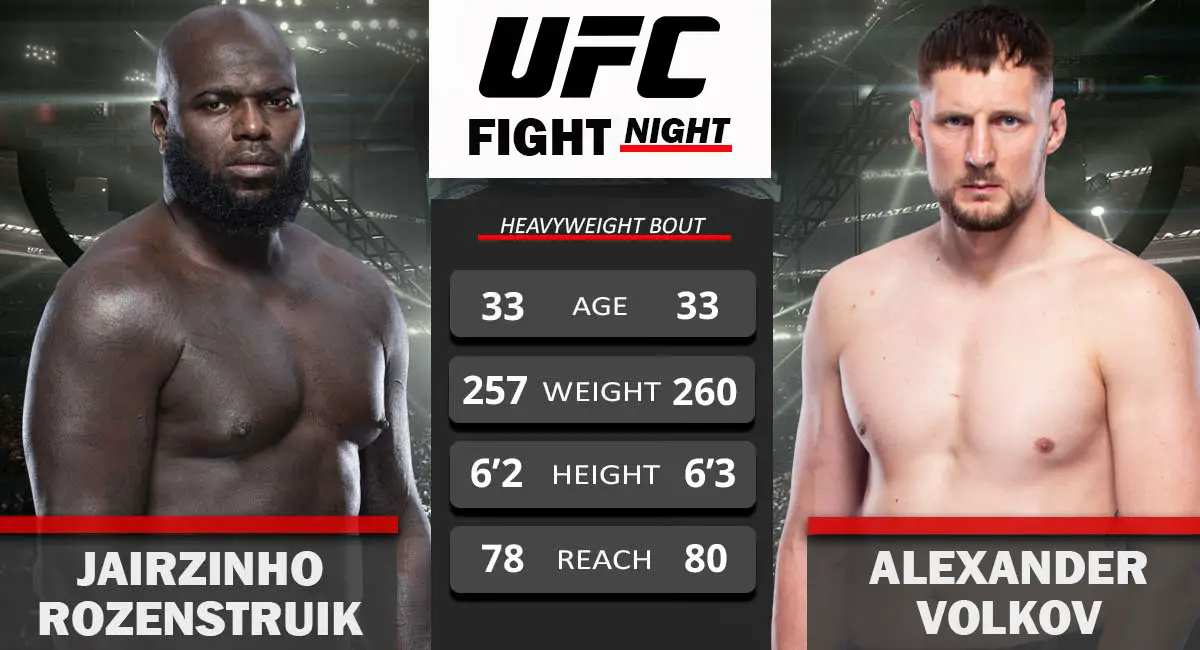 Jairzinho Rozenstruik vs Alexander Volkov UFC Vegas 56