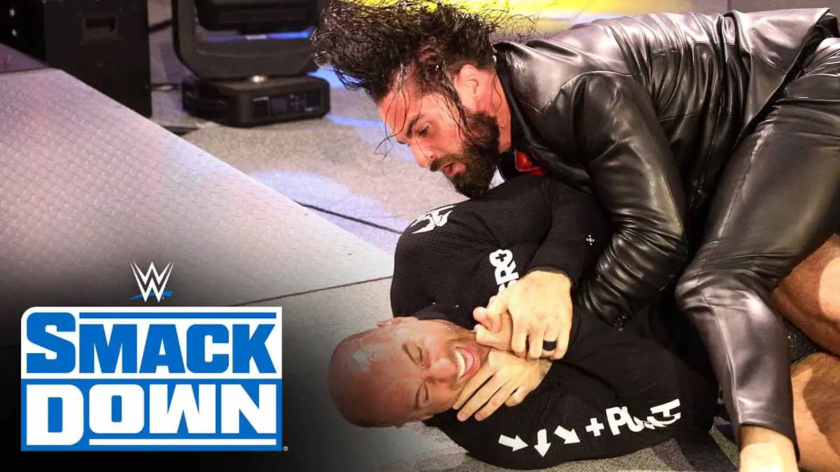 Seth Rollins attacks Cesaro on SmackDown