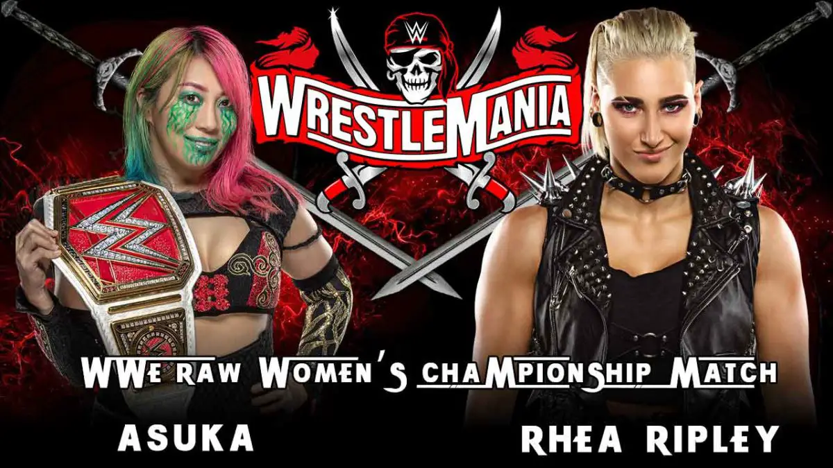 Asuka vs Rhea Ripley WWE RAW Women's Championship match WrestleMania 37