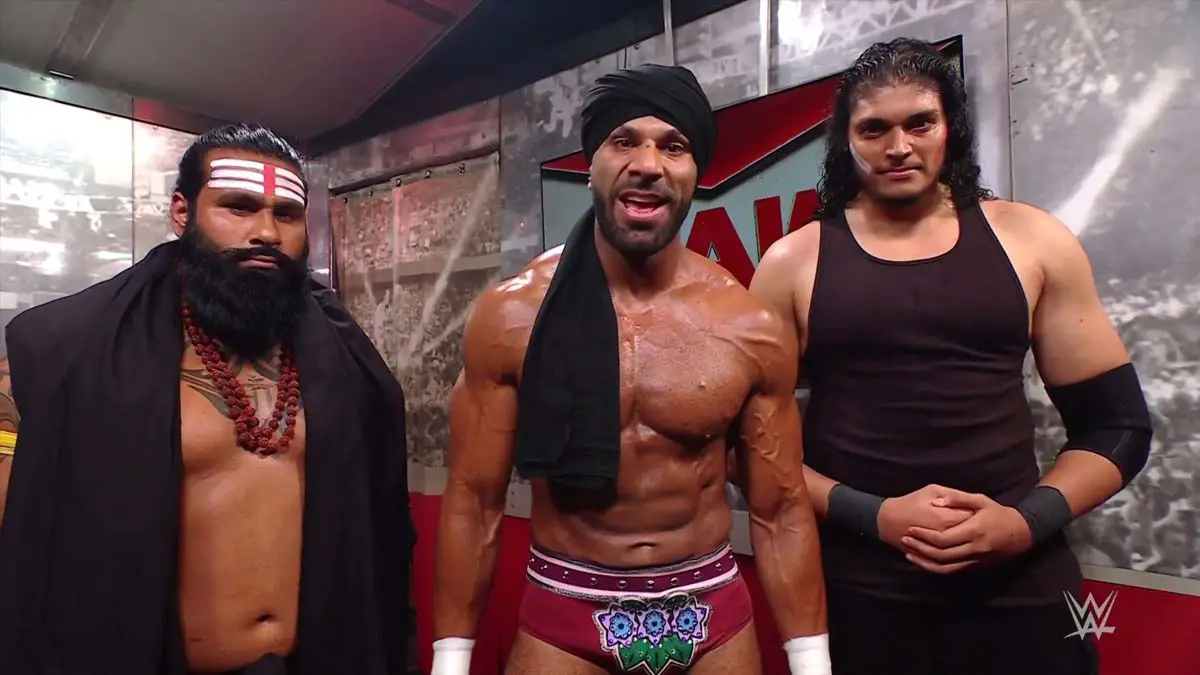 Jinder Mahal with Veer and Shanky