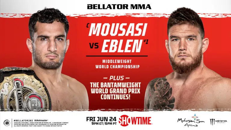 Live Results from Bellator 282: Mousasi vs Eblen(w/ Card)