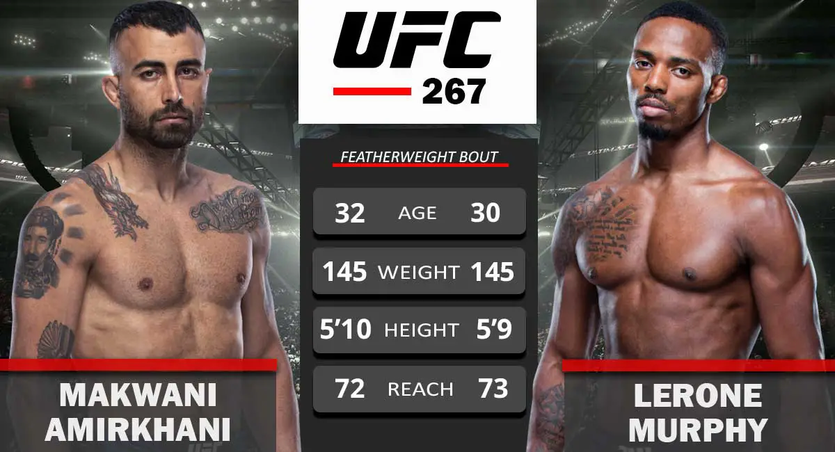 Makwani Amirkhani vs Lerone Murphy UFC 267