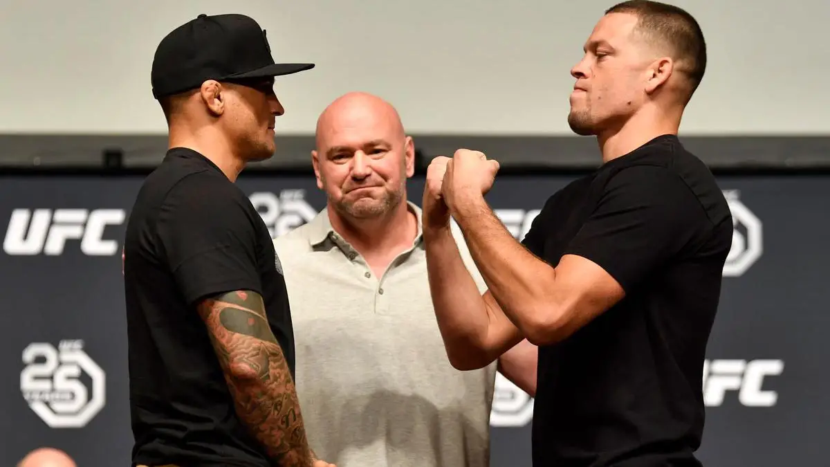 Dustin Poirier Nate Diaz face-off