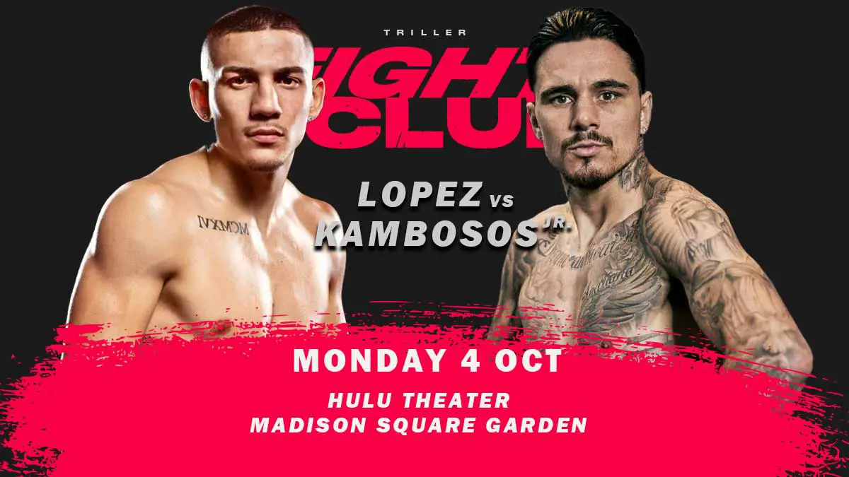 Teofimo Lopez vs. George Kambosos Jr 4 October