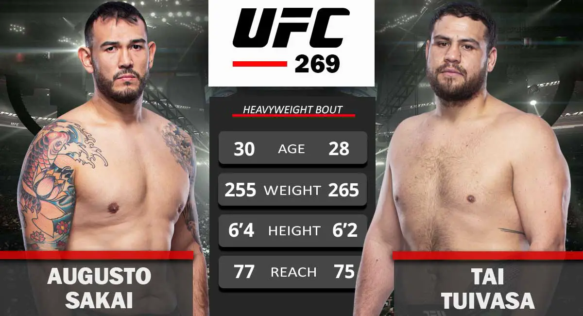 Augusto Sakai vs Tai Tuivasa UFC 269