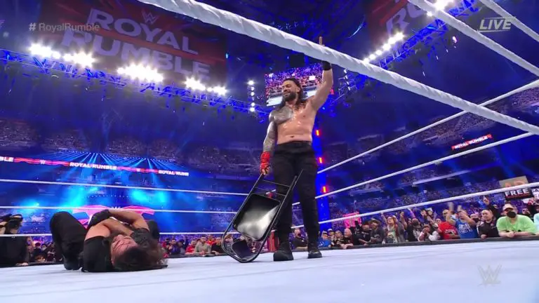 Seth Rollins Won by DQ, Roman Reigns Retains Title at Royal Rumble 2022