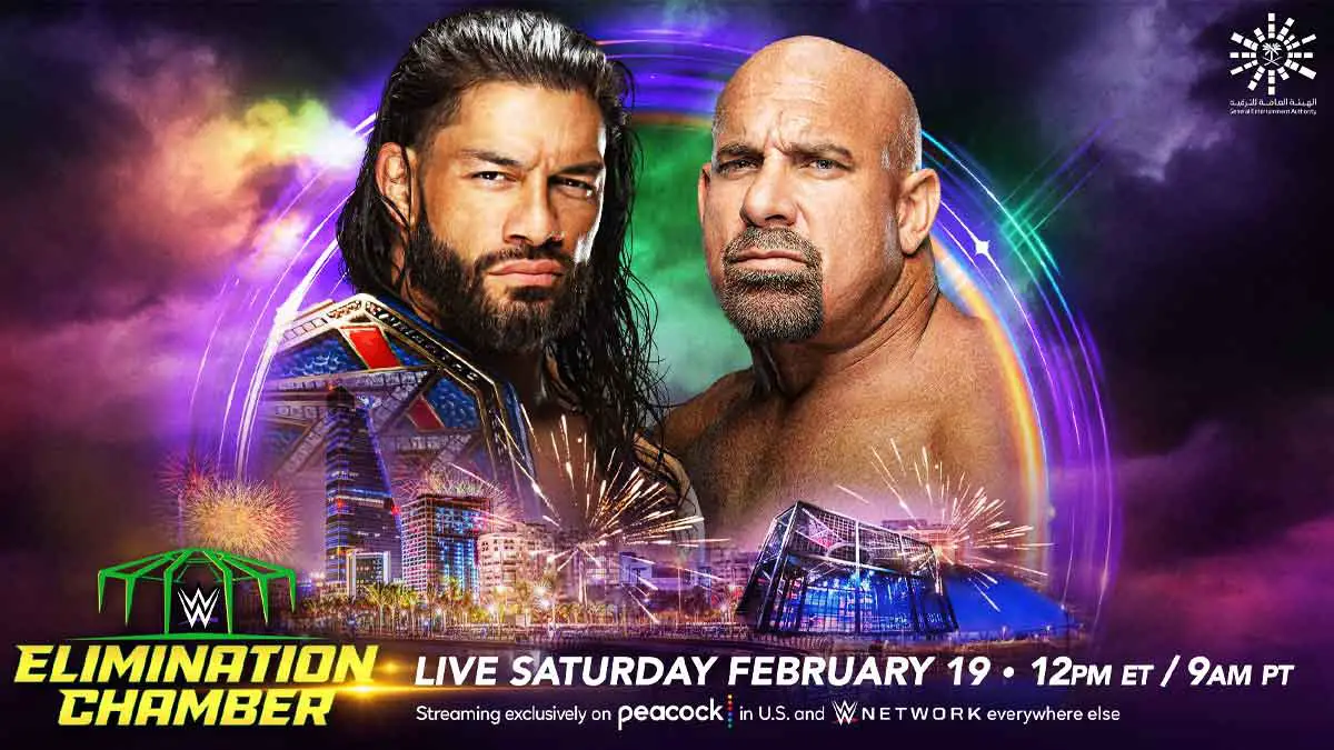 Roman Reigns vs Goldberg WWE Elimination Chamber 2022